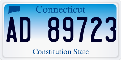 CT license plate AD89723