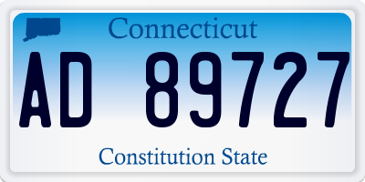 CT license plate AD89727