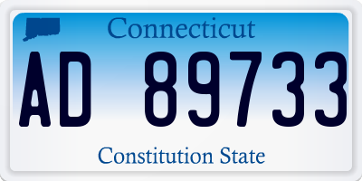 CT license plate AD89733