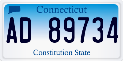 CT license plate AD89734