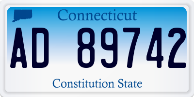 CT license plate AD89742