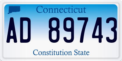CT license plate AD89743