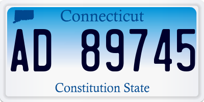 CT license plate AD89745