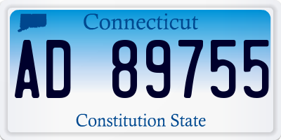 CT license plate AD89755