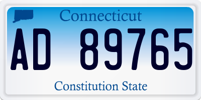 CT license plate AD89765