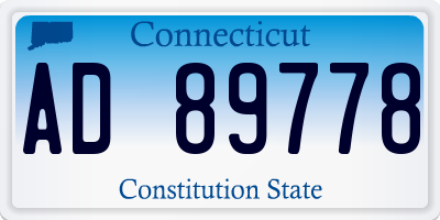 CT license plate AD89778