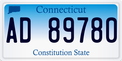 CT license plate AD89780