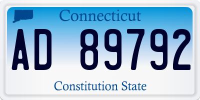 CT license plate AD89792