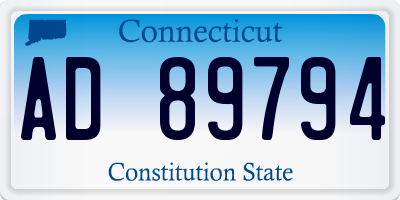 CT license plate AD89794