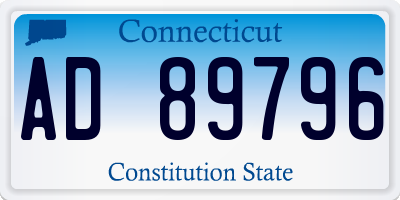 CT license plate AD89796