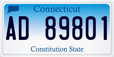CT license plate AD89801