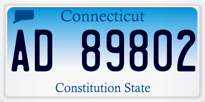 CT license plate AD89802