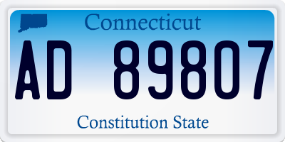 CT license plate AD89807