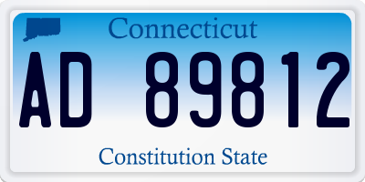 CT license plate AD89812