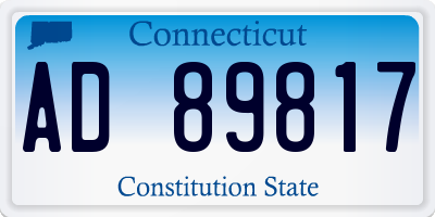 CT license plate AD89817