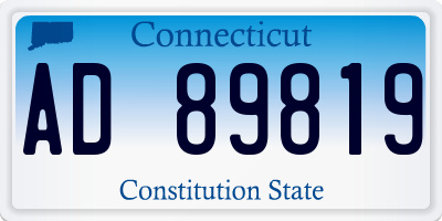 CT license plate AD89819