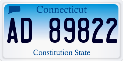 CT license plate AD89822