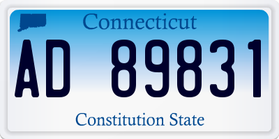 CT license plate AD89831