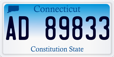 CT license plate AD89833