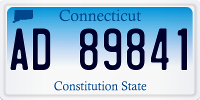 CT license plate AD89841