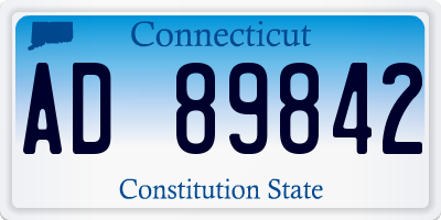 CT license plate AD89842