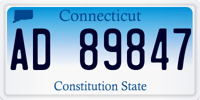 CT license plate AD89847