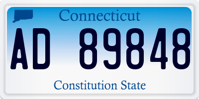 CT license plate AD89848