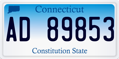 CT license plate AD89853