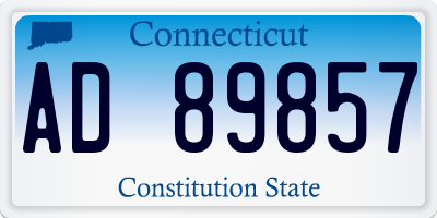 CT license plate AD89857