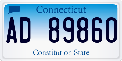 CT license plate AD89860