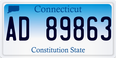 CT license plate AD89863