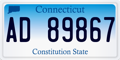 CT license plate AD89867