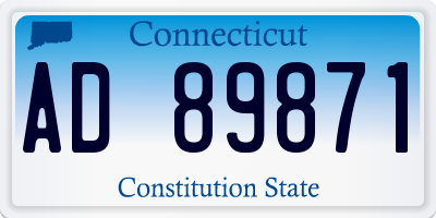 CT license plate AD89871