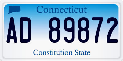 CT license plate AD89872