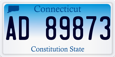 CT license plate AD89873
