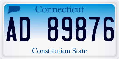 CT license plate AD89876