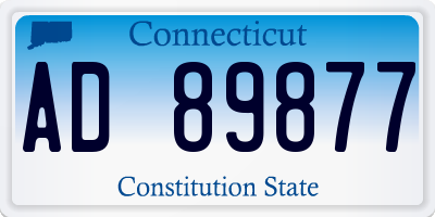 CT license plate AD89877