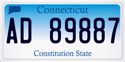 CT license plate AD89887