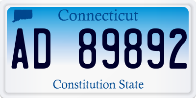 CT license plate AD89892