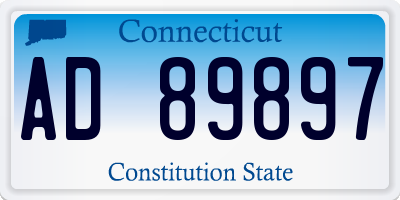 CT license plate AD89897