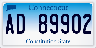CT license plate AD89902