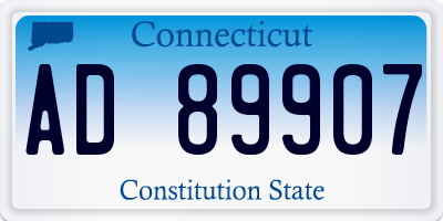CT license plate AD89907