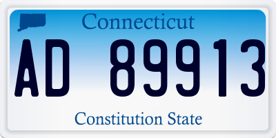 CT license plate AD89913