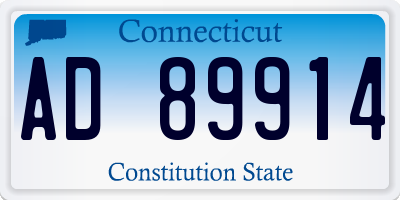 CT license plate AD89914