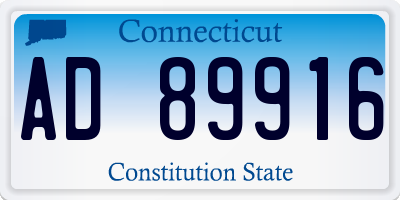 CT license plate AD89916