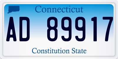 CT license plate AD89917