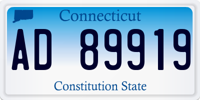 CT license plate AD89919