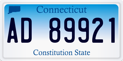 CT license plate AD89921