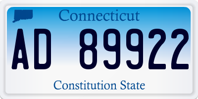 CT license plate AD89922