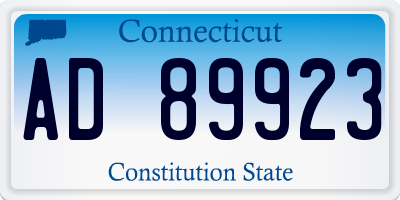 CT license plate AD89923